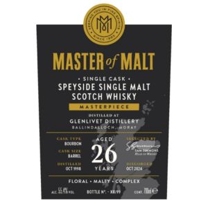 Master Of Malt Glenlivet 26 Year Old 1998 Single Cask